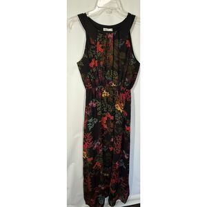 Lavand. Women's floral sheer overlay maxi tank dress size medium